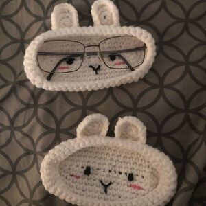 Adorable White Bunny Glasses Holder